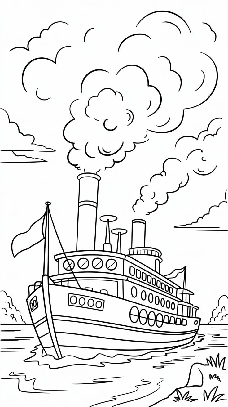 coloring sheet boat