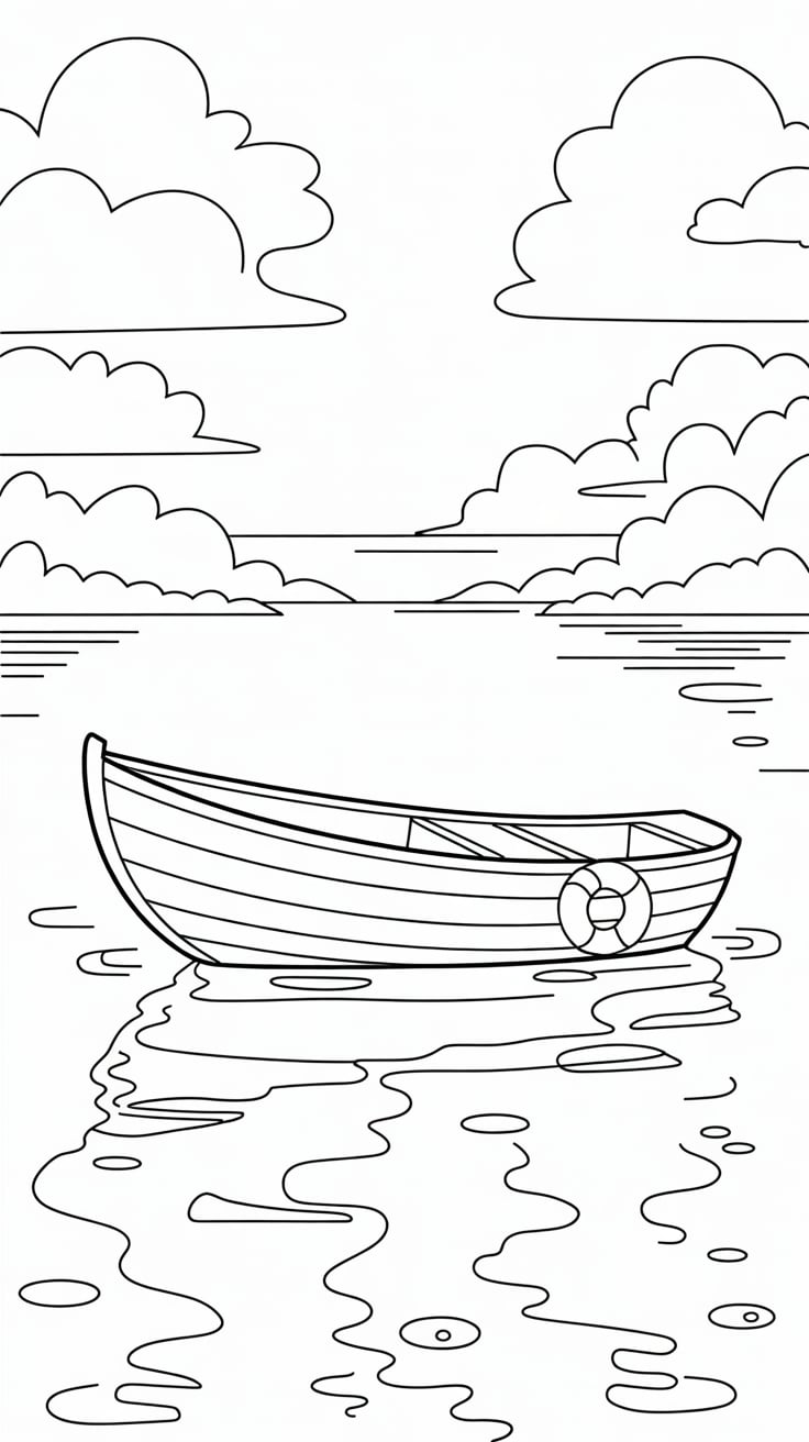 coloring pages of fishing boats