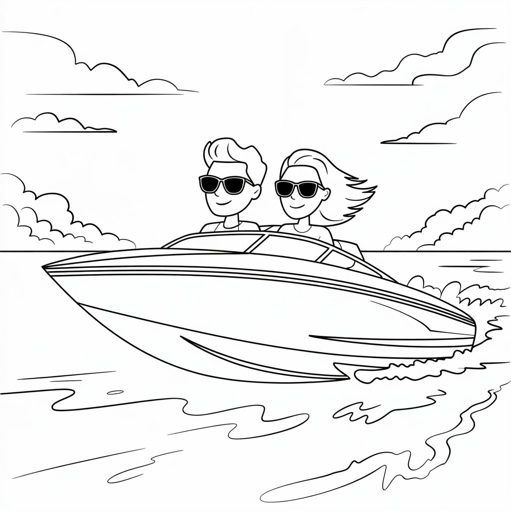 boat coloring page