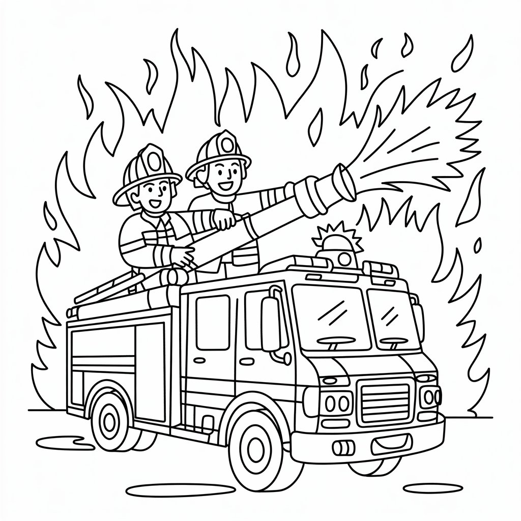 thank you firefighters coloring page