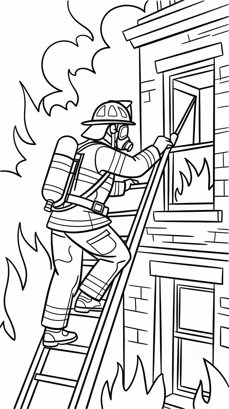 firefighter coloring pages for adults