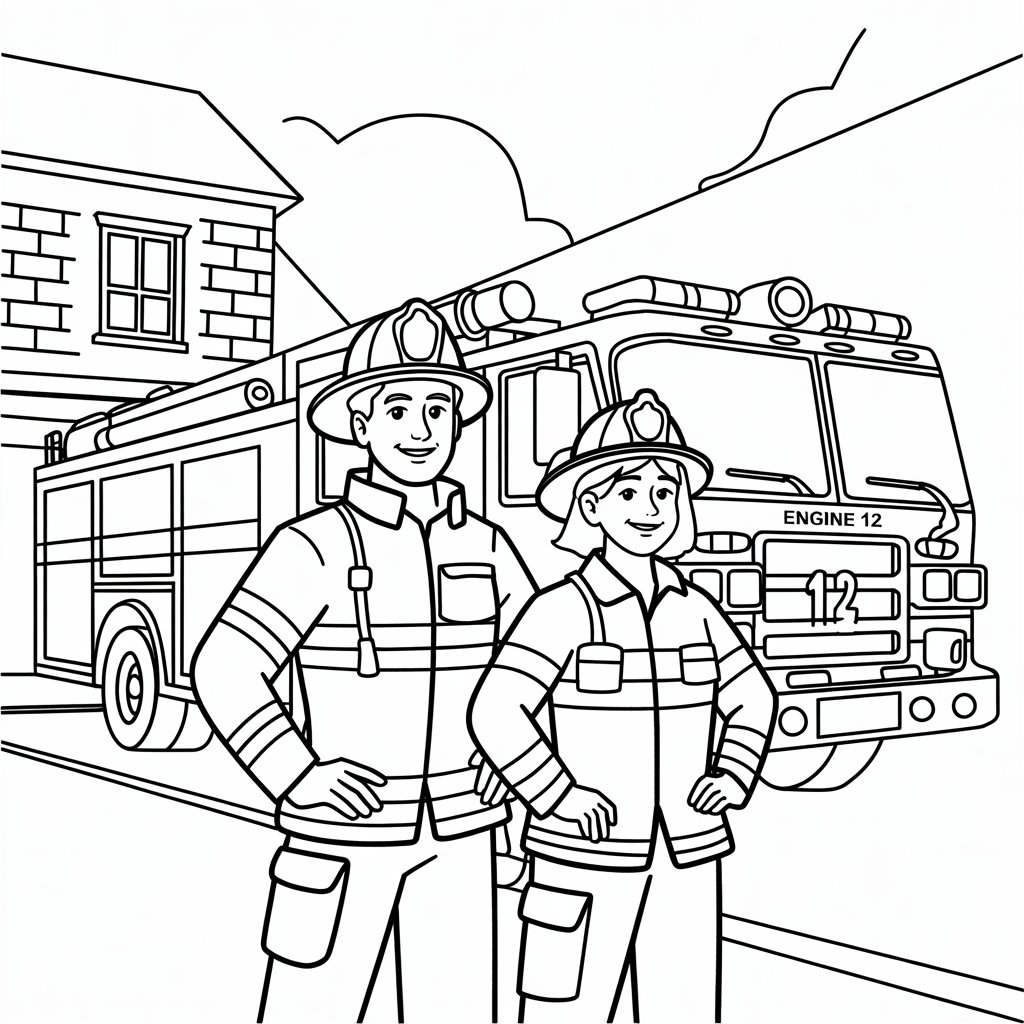 firefighter color page