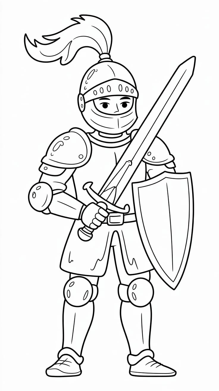 easy knight coloring pages