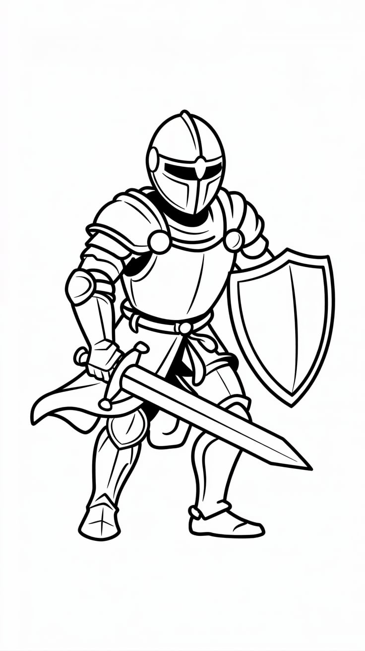 free printable knight coloring pages