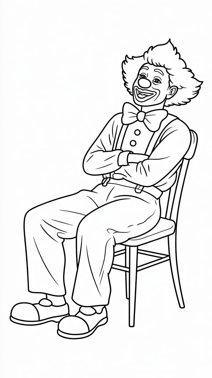 scary clown coloring sheet