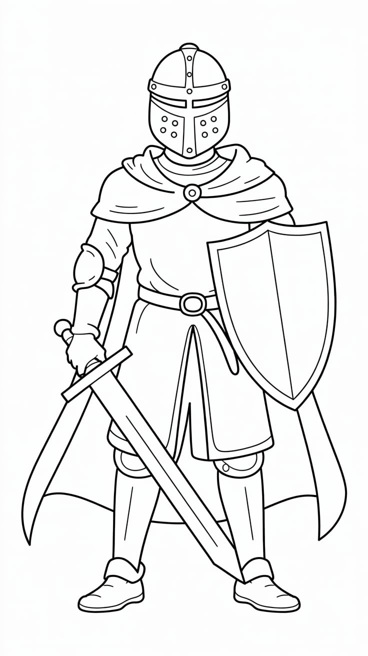 knight coloring page printable