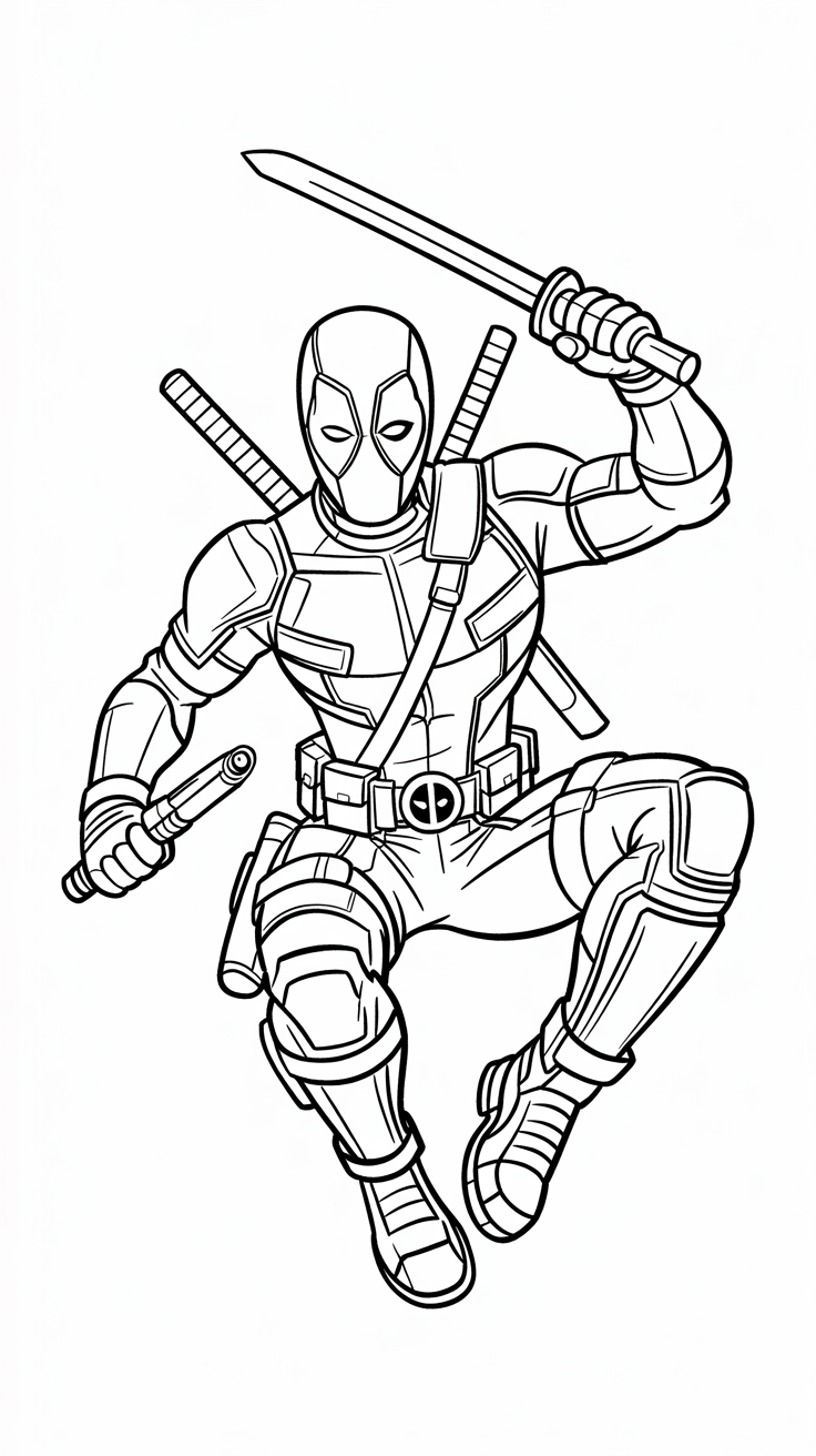 realistic deadpool coloring pages