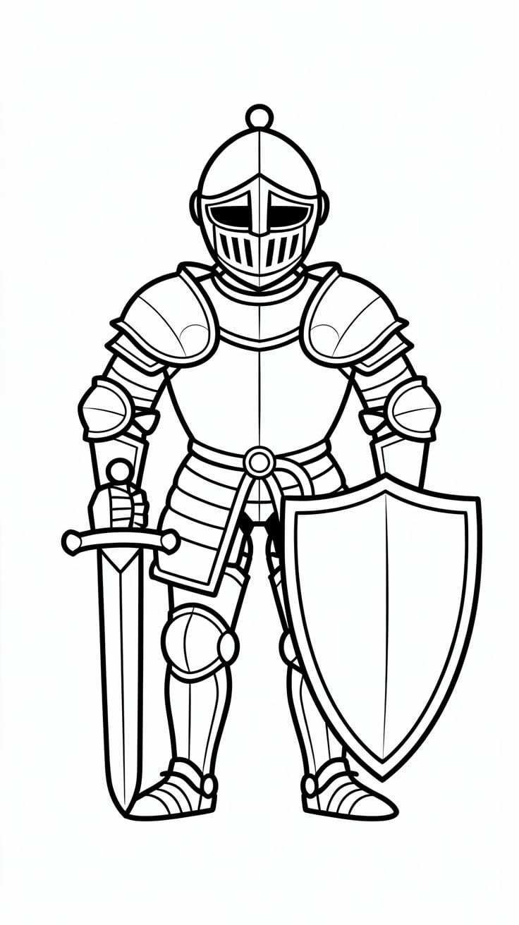 knight coloring pages free printable