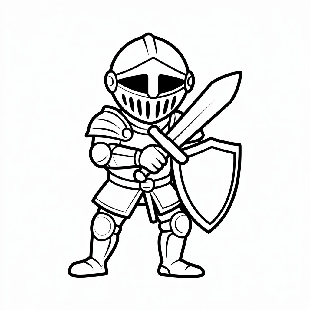coloring page of a knight