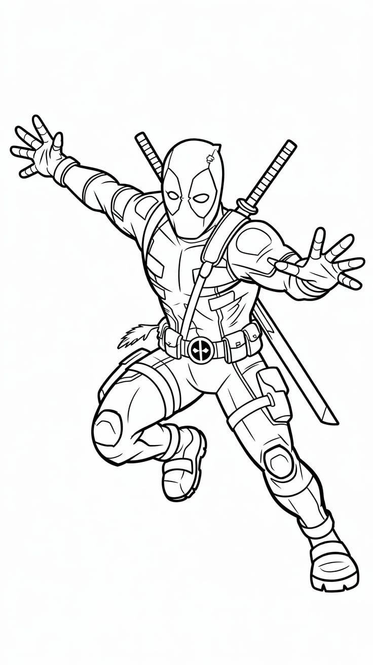 deadpool coloring pages for adults