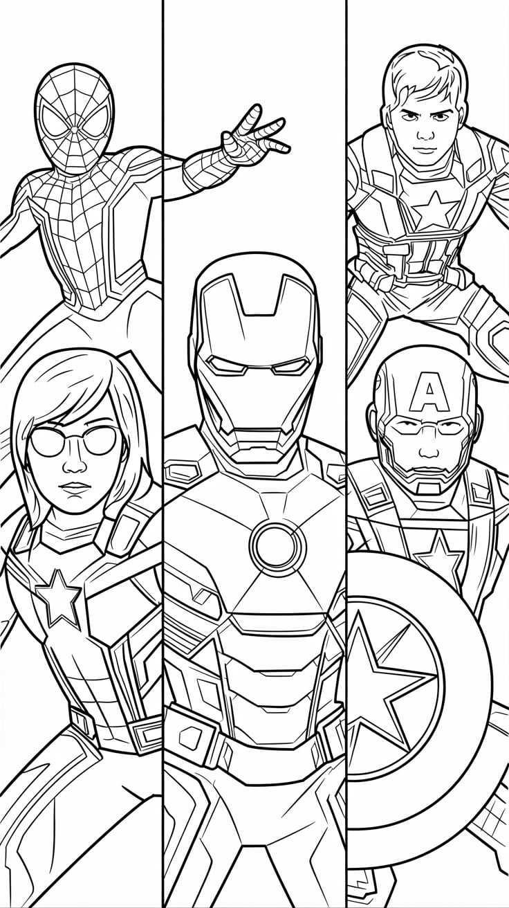 marvel adult coloring pages