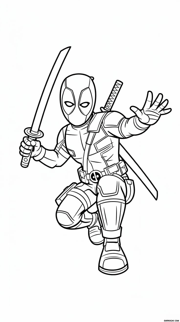 coloring page deadpool