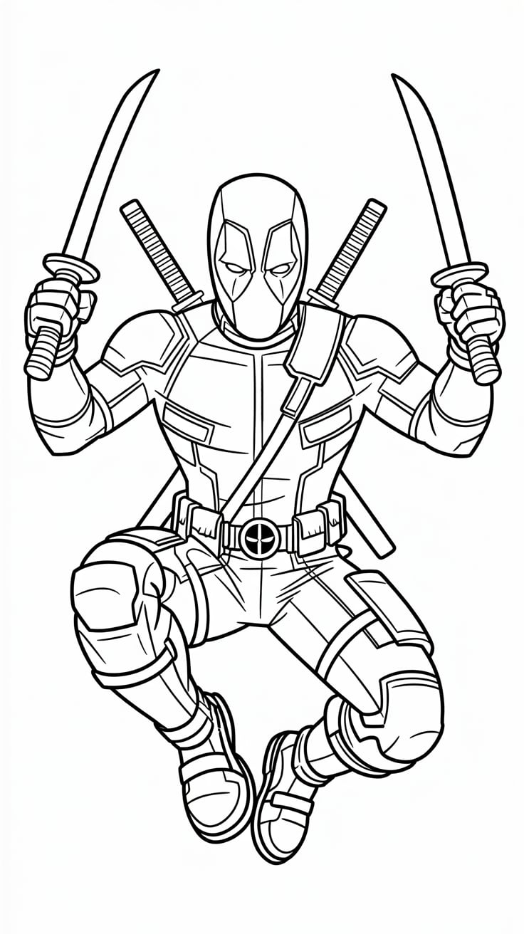 cute deadpool coloring pages