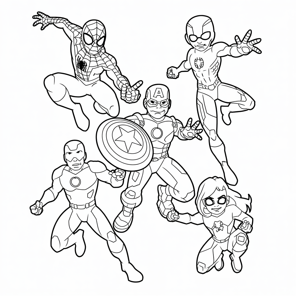 marvel heroes coloring pages