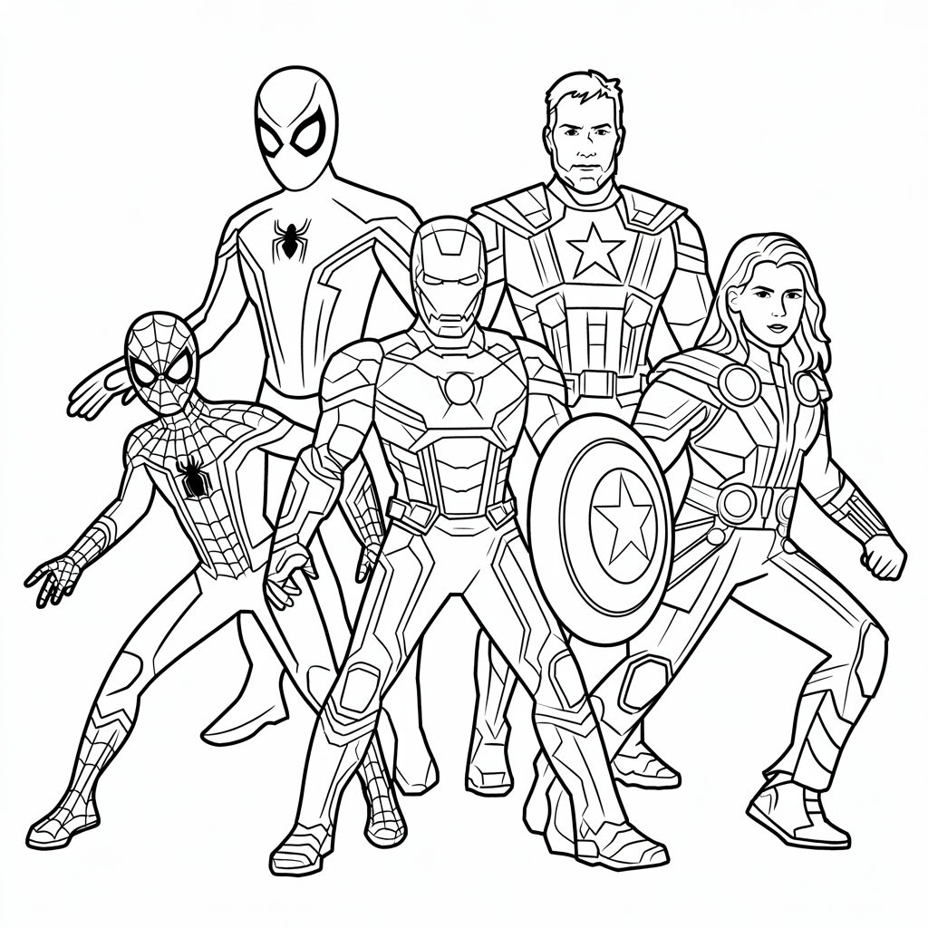 coloring pages of marvel