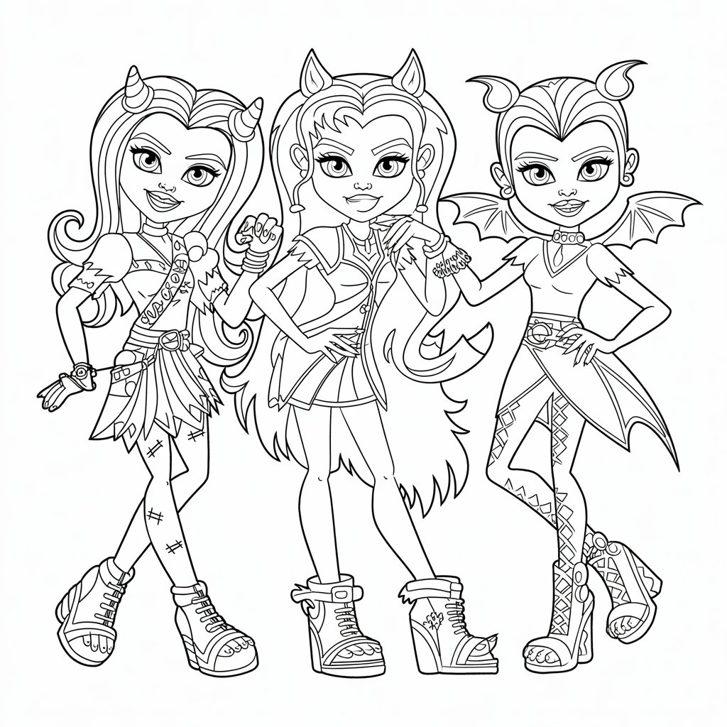 monster high coloring printables