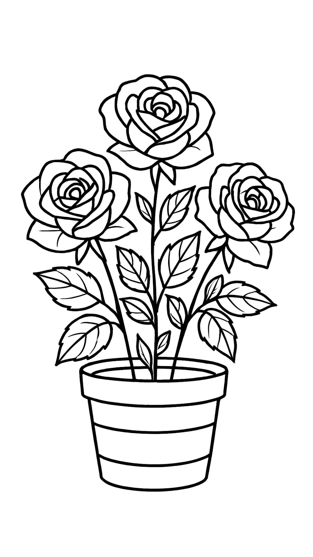 coloring page of a rose