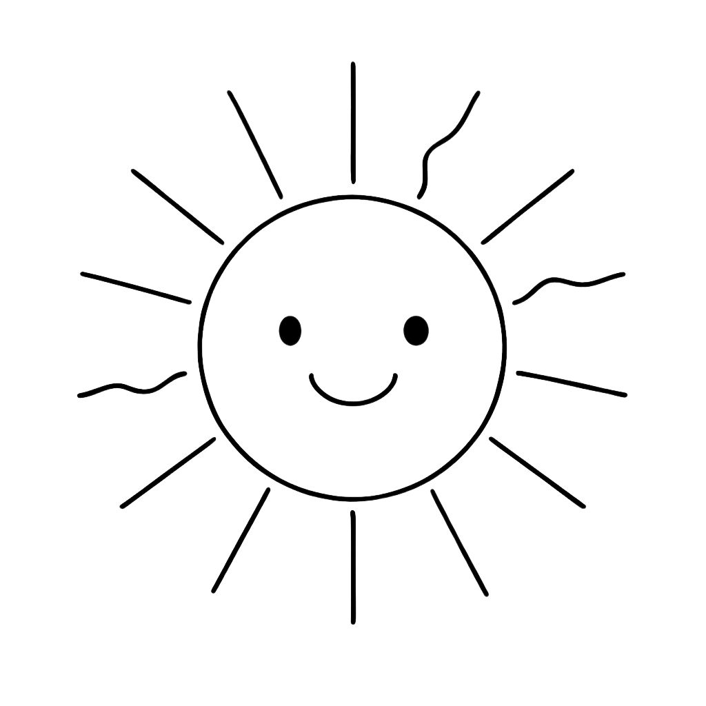 coloring page of the sun