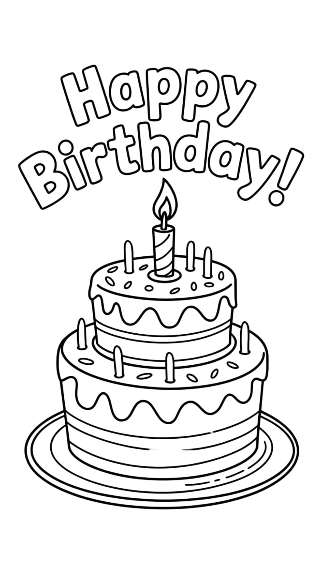 coloring pages for birthday cakes