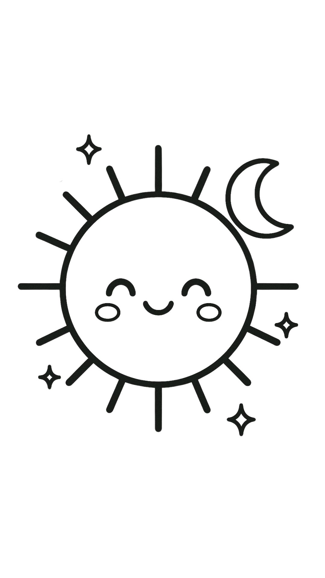coloring pages sun and moon