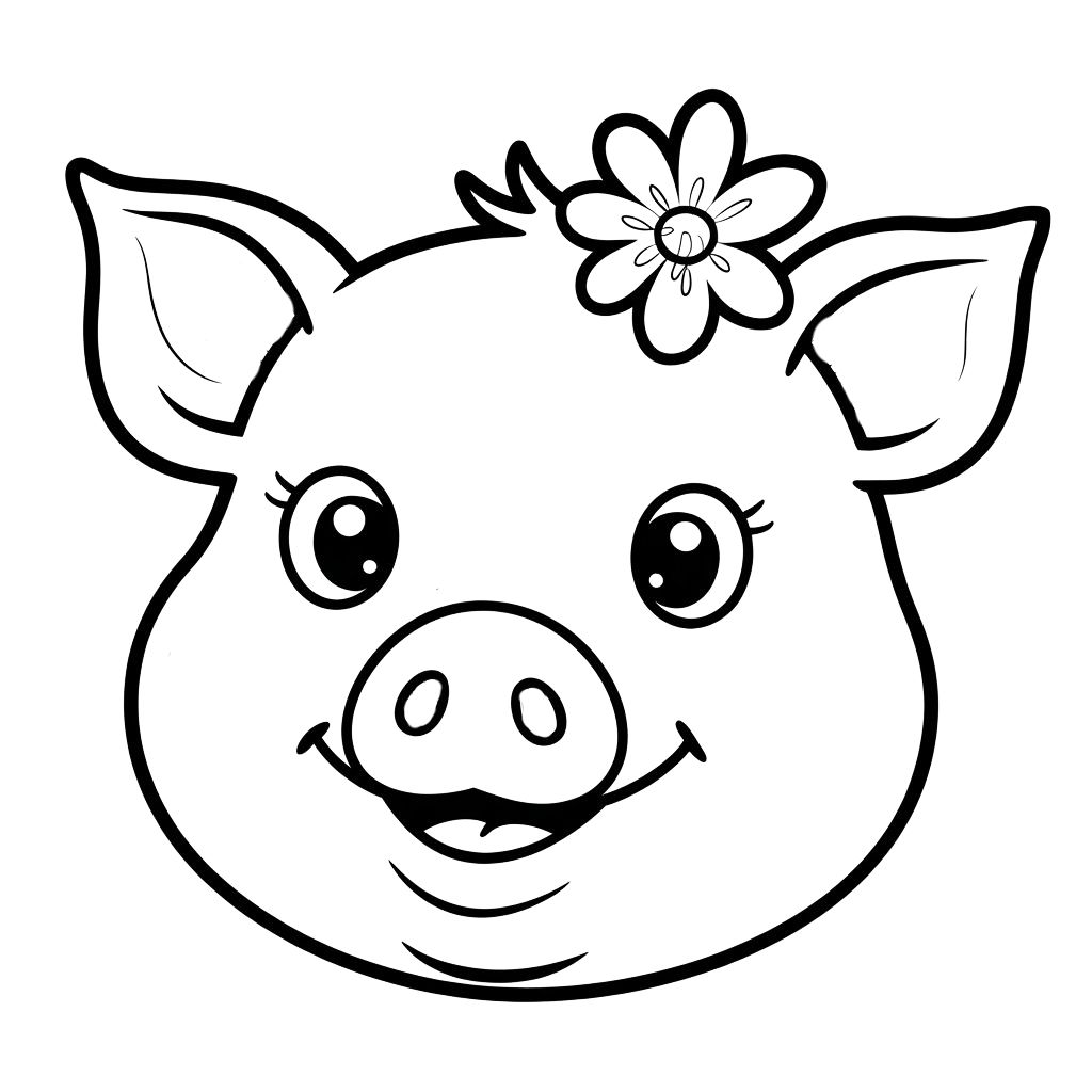 cute pig coloring page