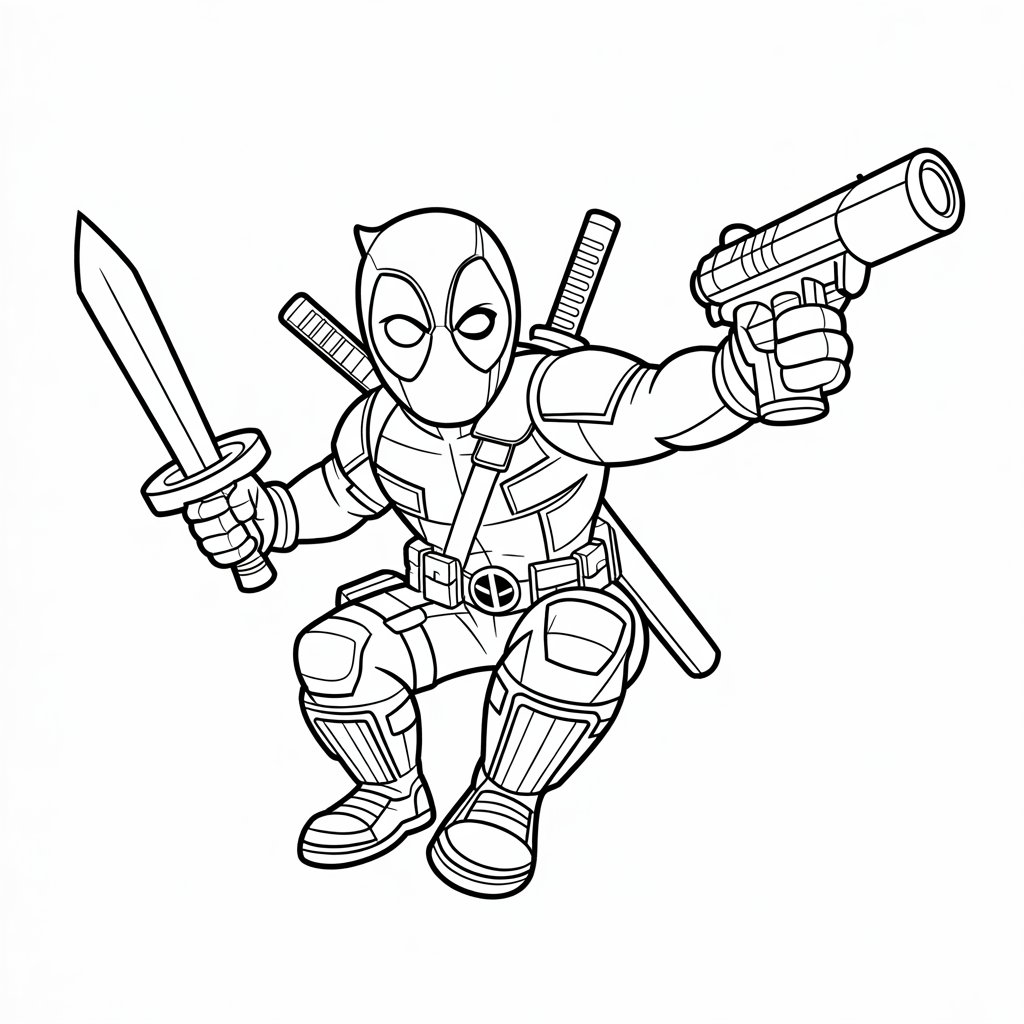 easy deadpool coloring pages