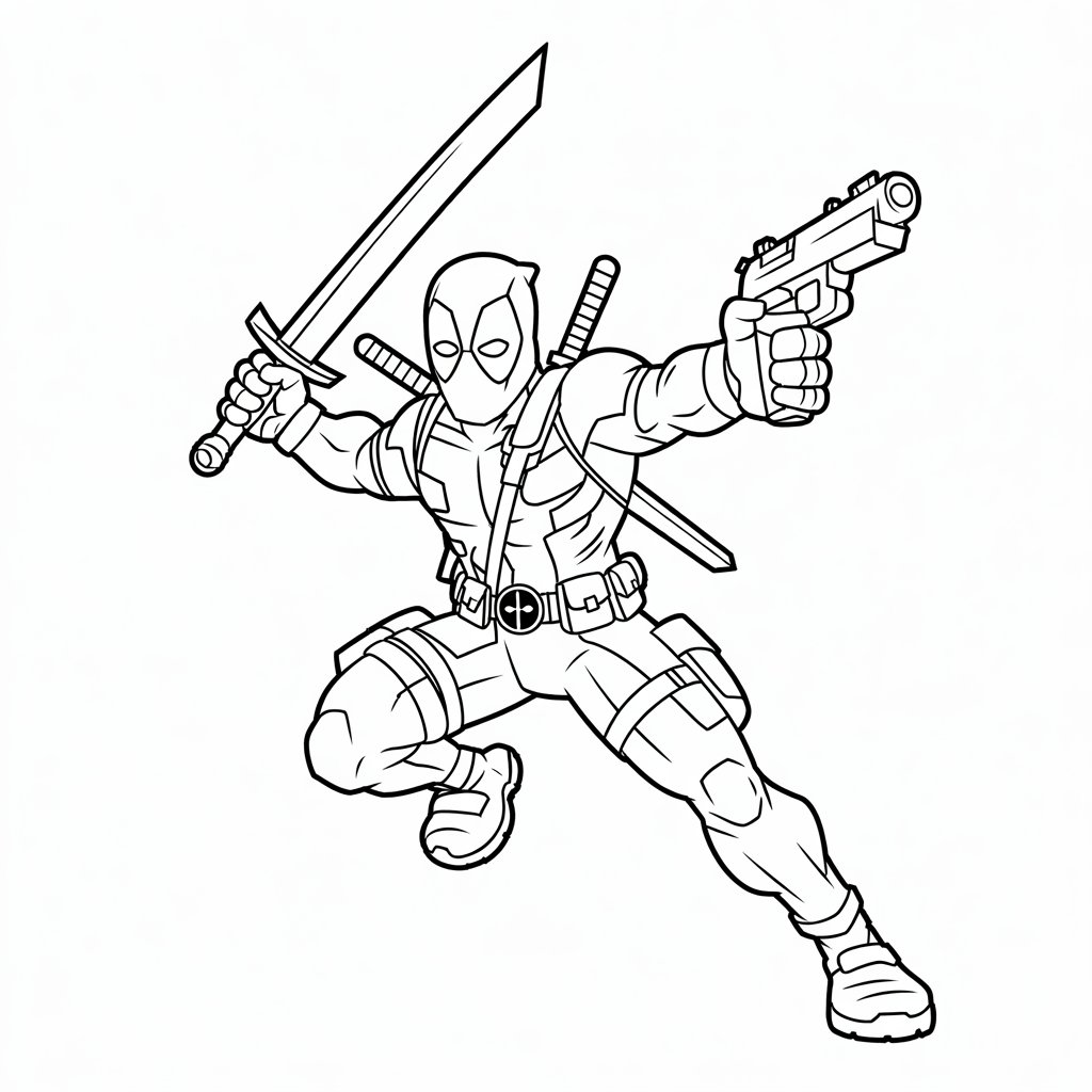 deadpool printable coloring pages