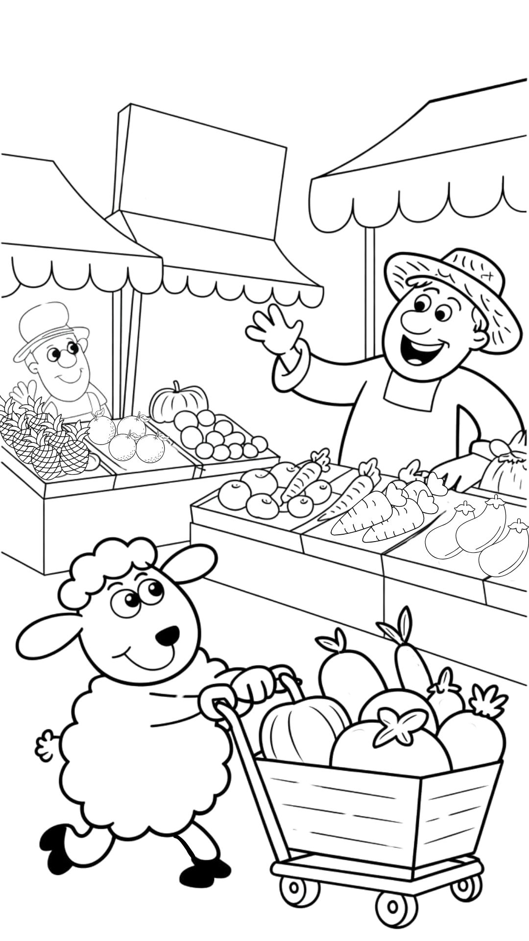 cartoon sheep coloring pages