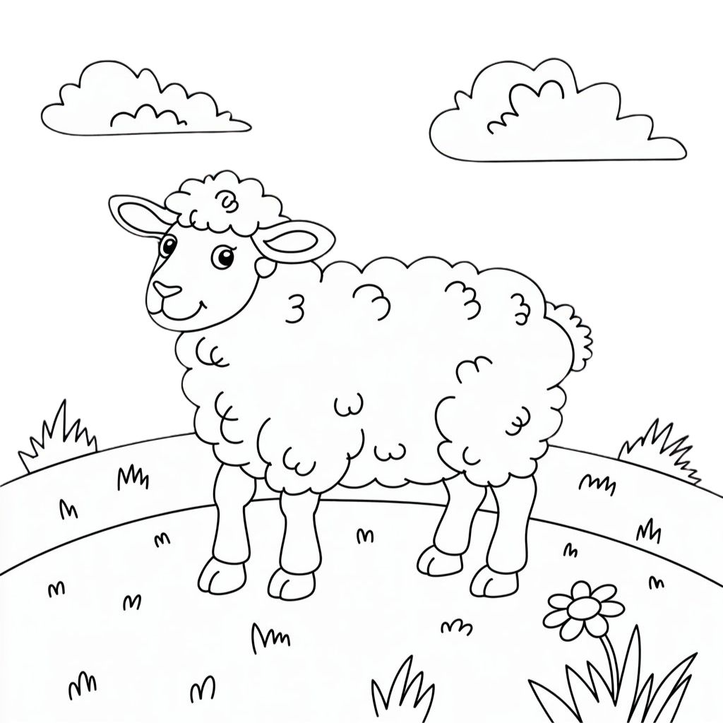 sheep coloring page printable