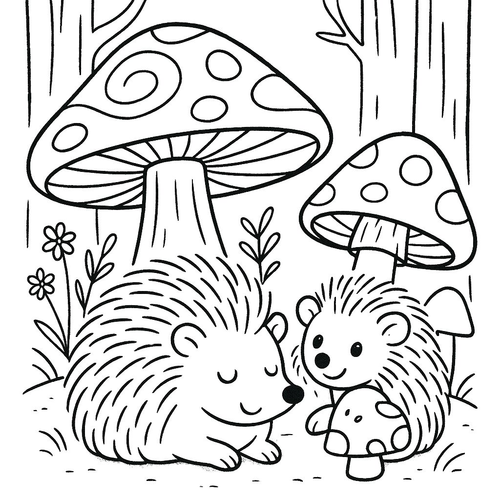 coloring page hedgehog