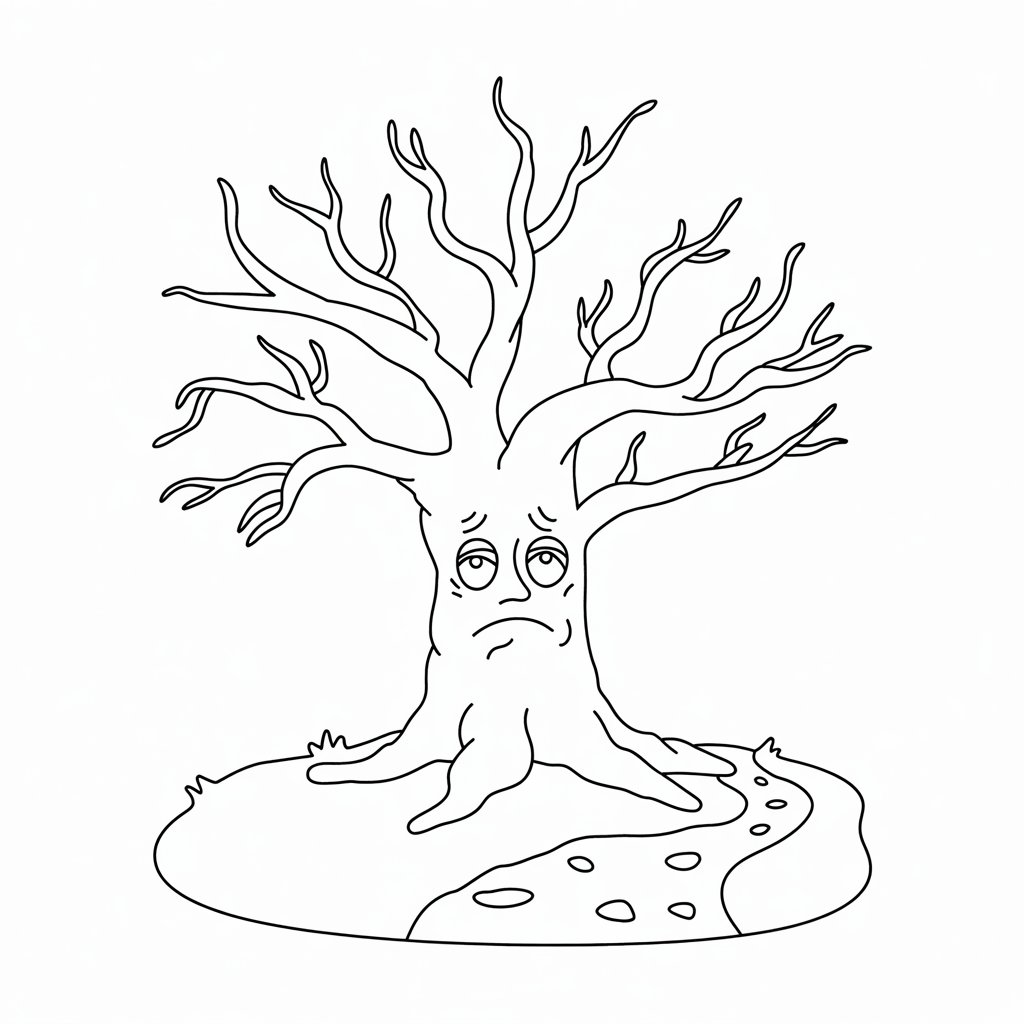 coloring book pages trees