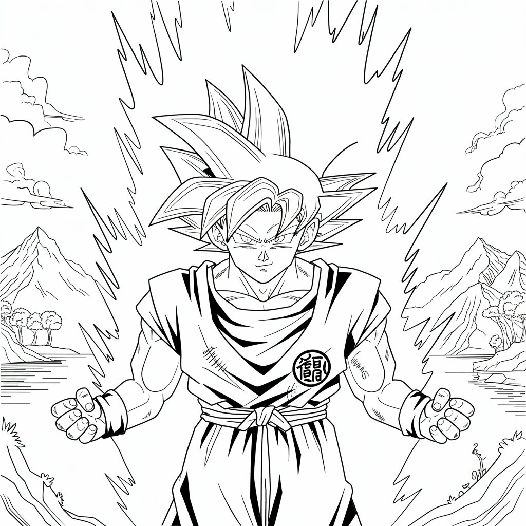dragon ball z goku coloring pages printable