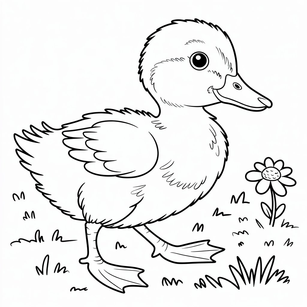 duck and duckling coloring pages