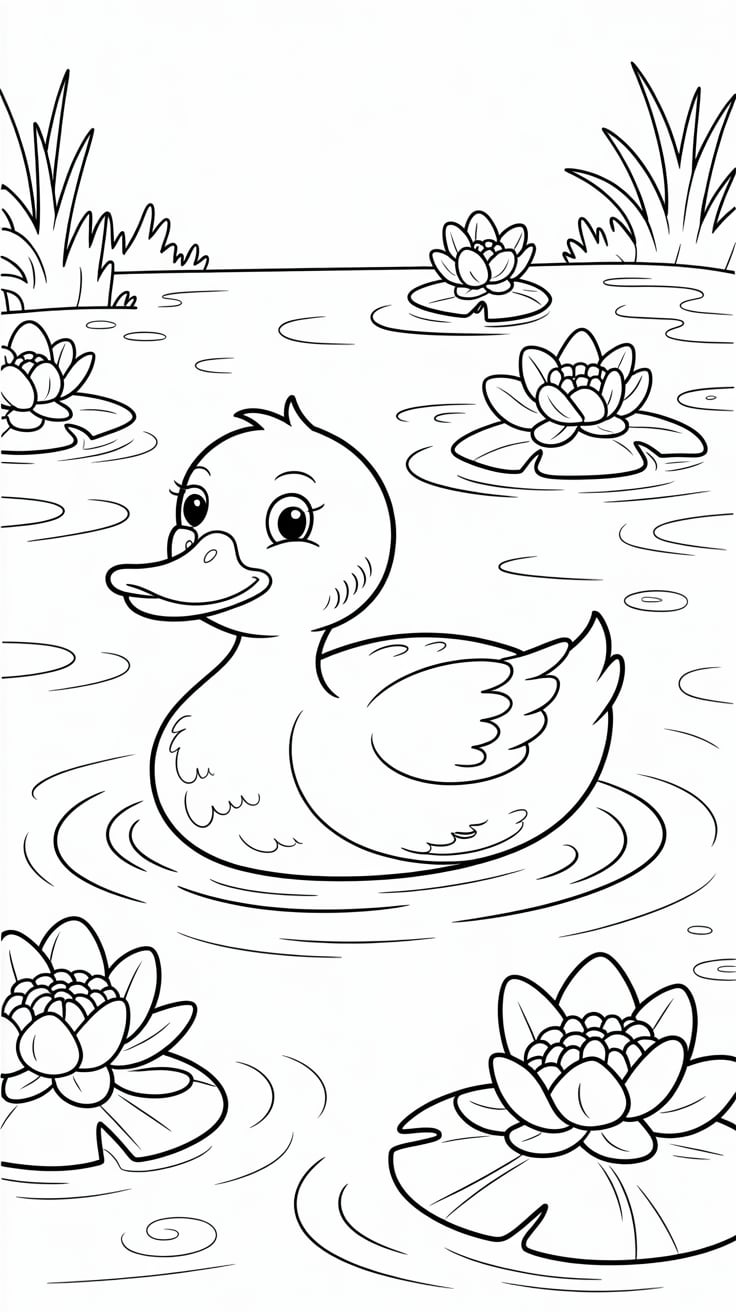 5 little ducks coloring page