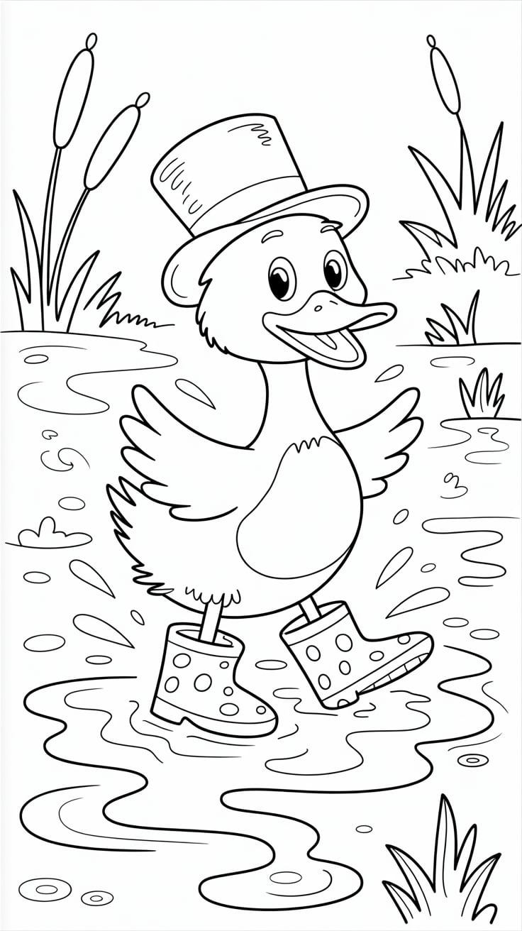 easy duck coloring pages