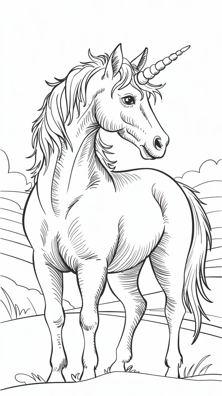 coloring book pages unicorn