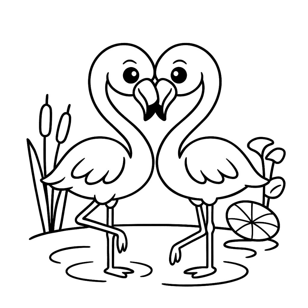 coloring pages of a flamingo