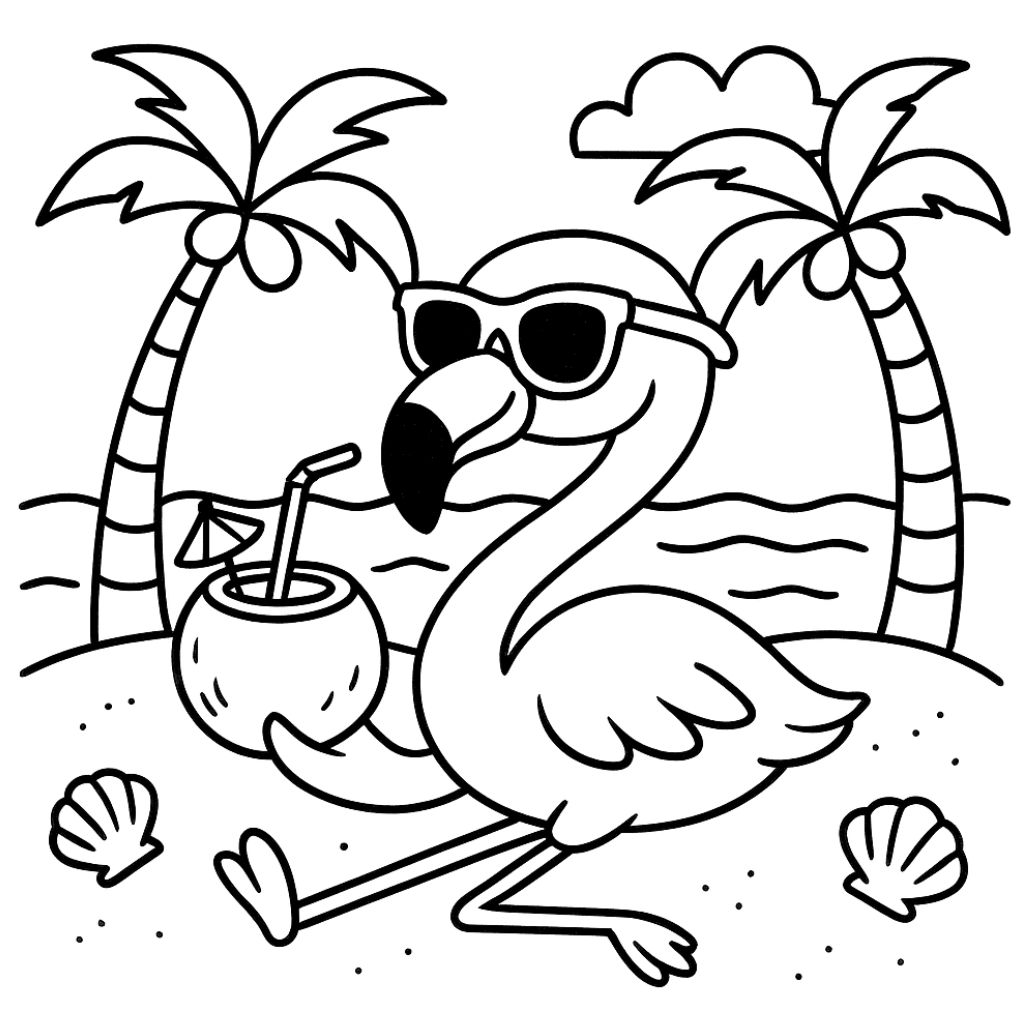 cute flamingo coloring pages