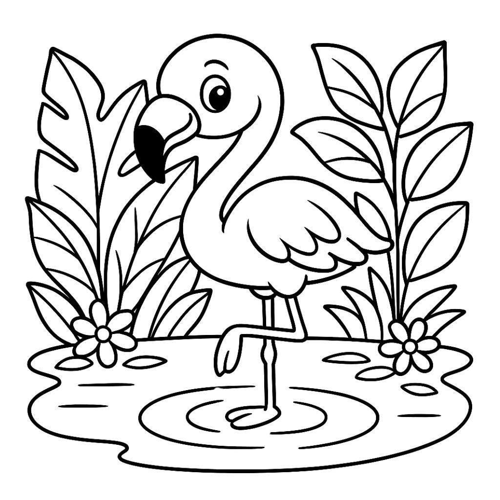 flamingo color pages