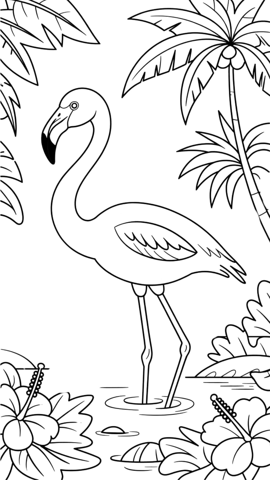 coloring page flamingo