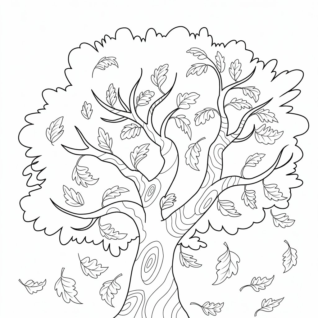 fall tree coloring pages