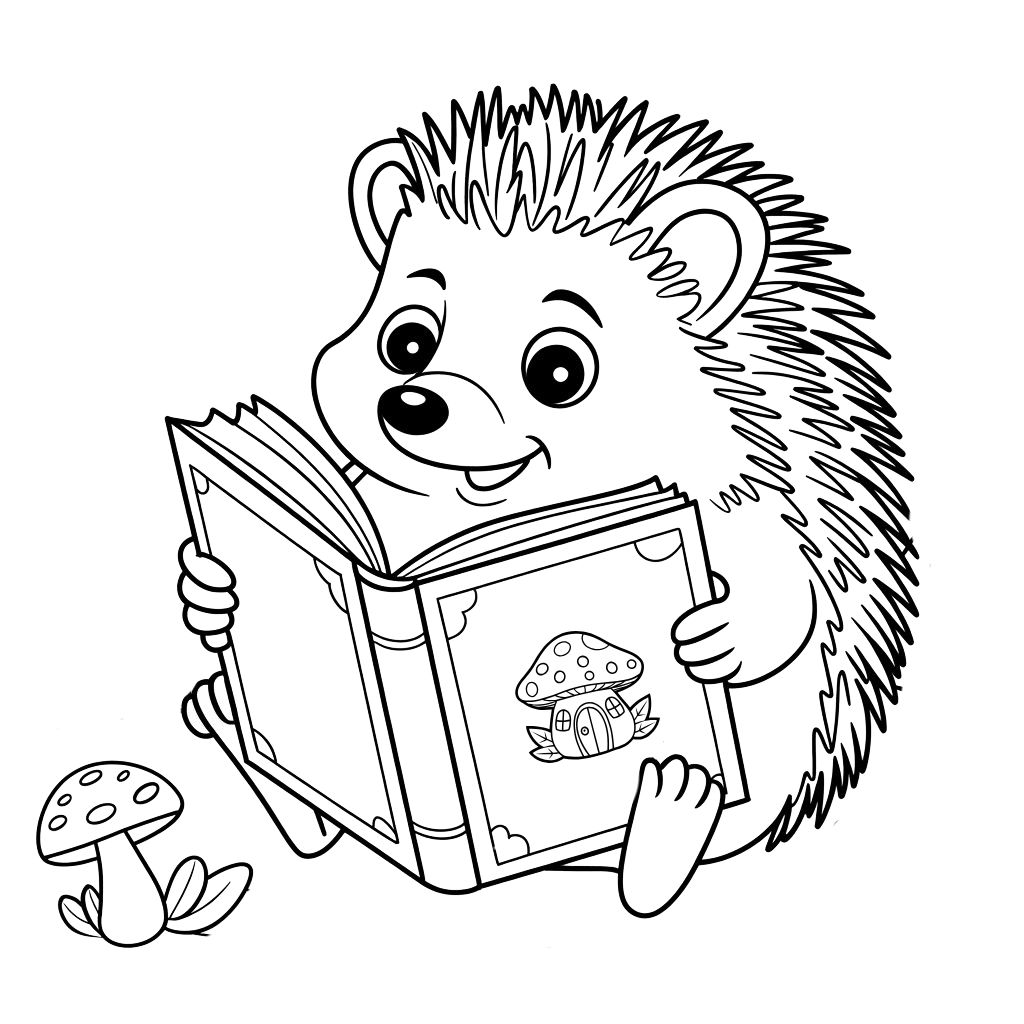cute hedgehog coloring page