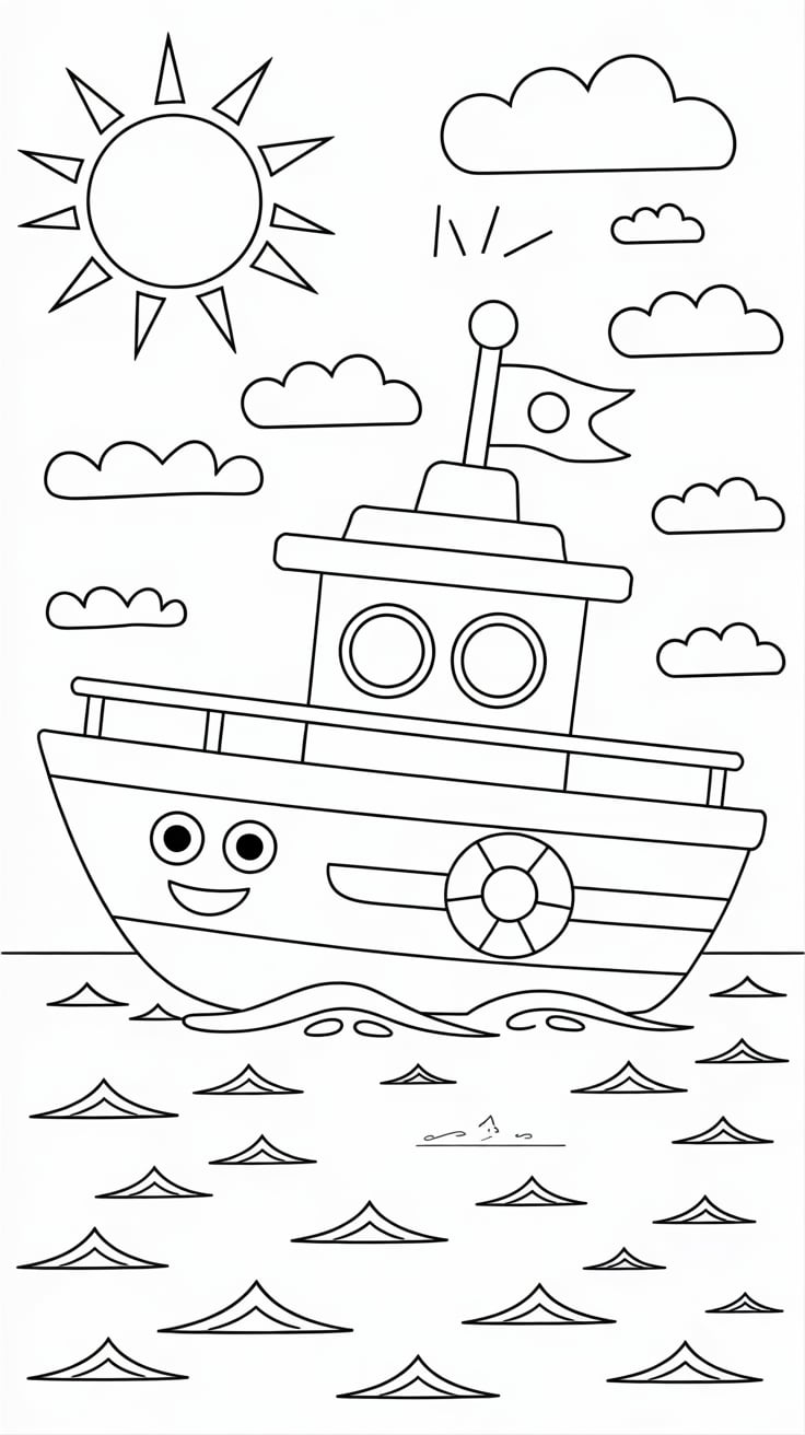 coloring pages boats
