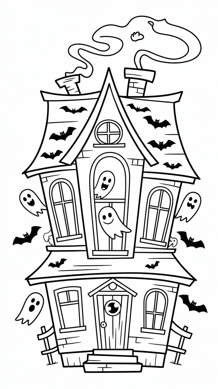 cute spooky halloween coloring pages