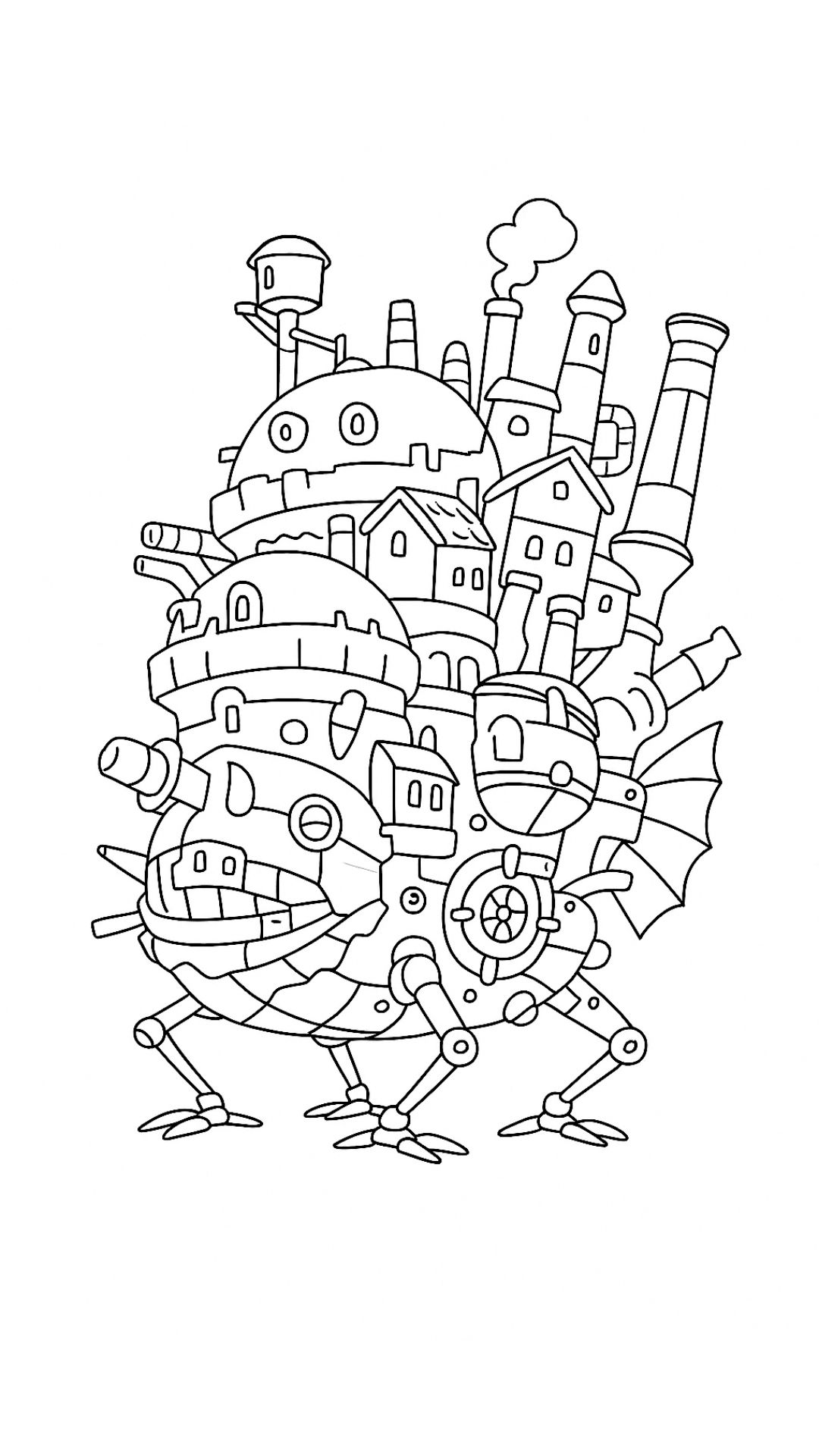 howls moving castle coloring pages
