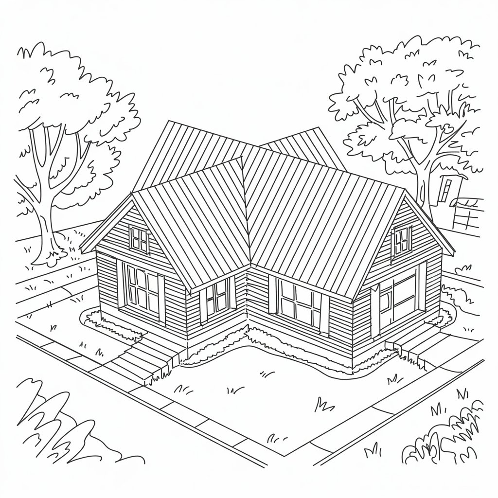 coloring pages a house