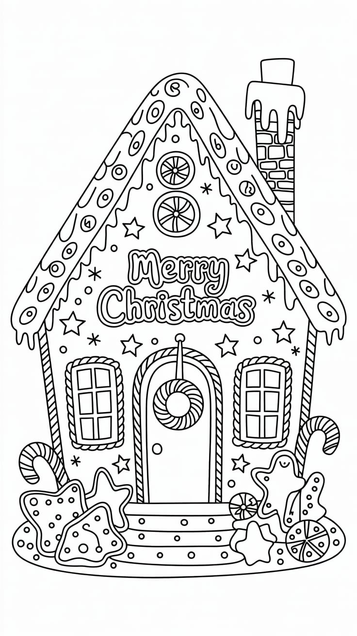 gingerbread house color pages