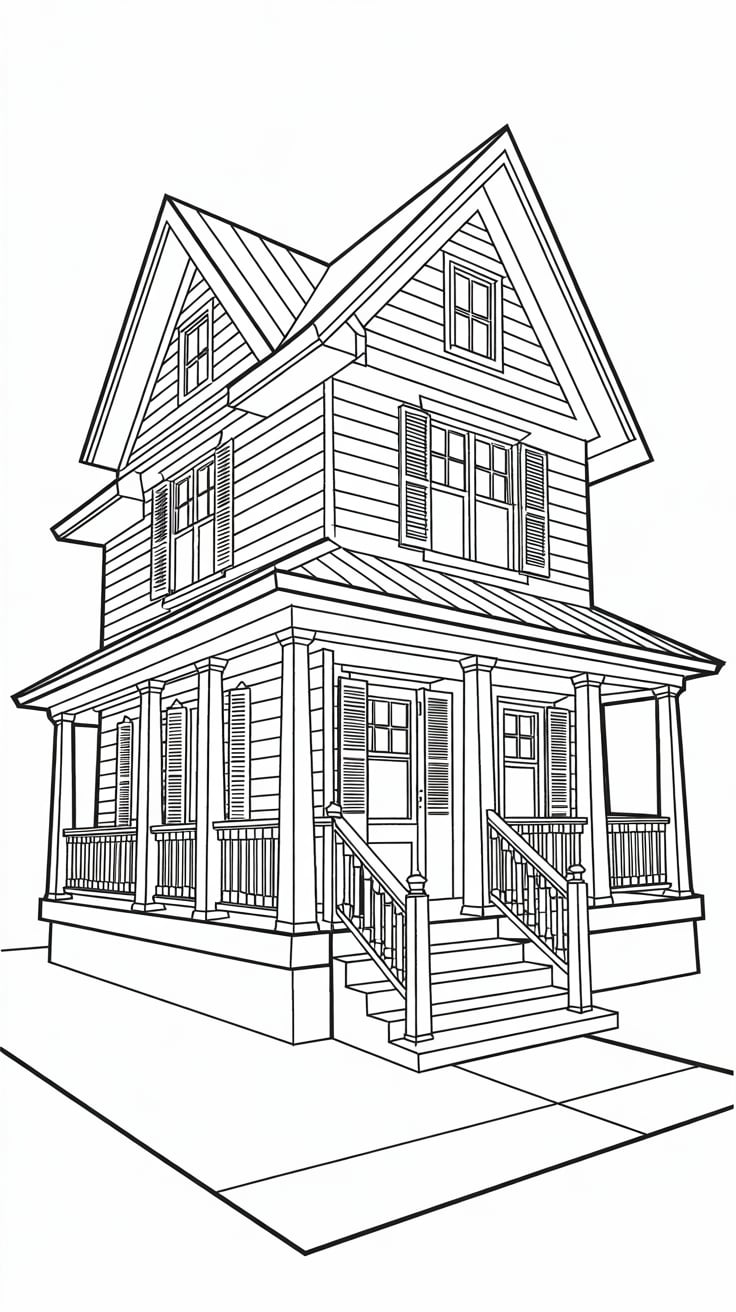coloring pages house