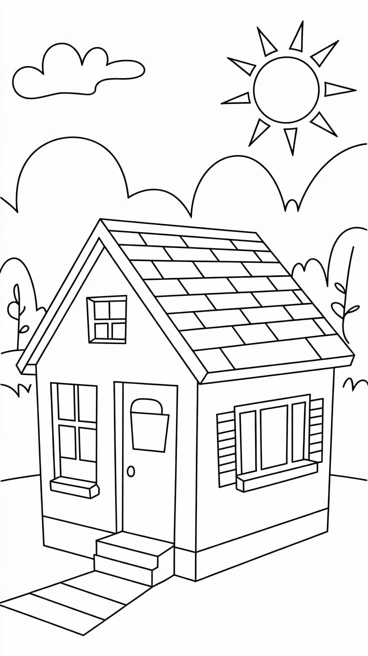 house printable coloring pages