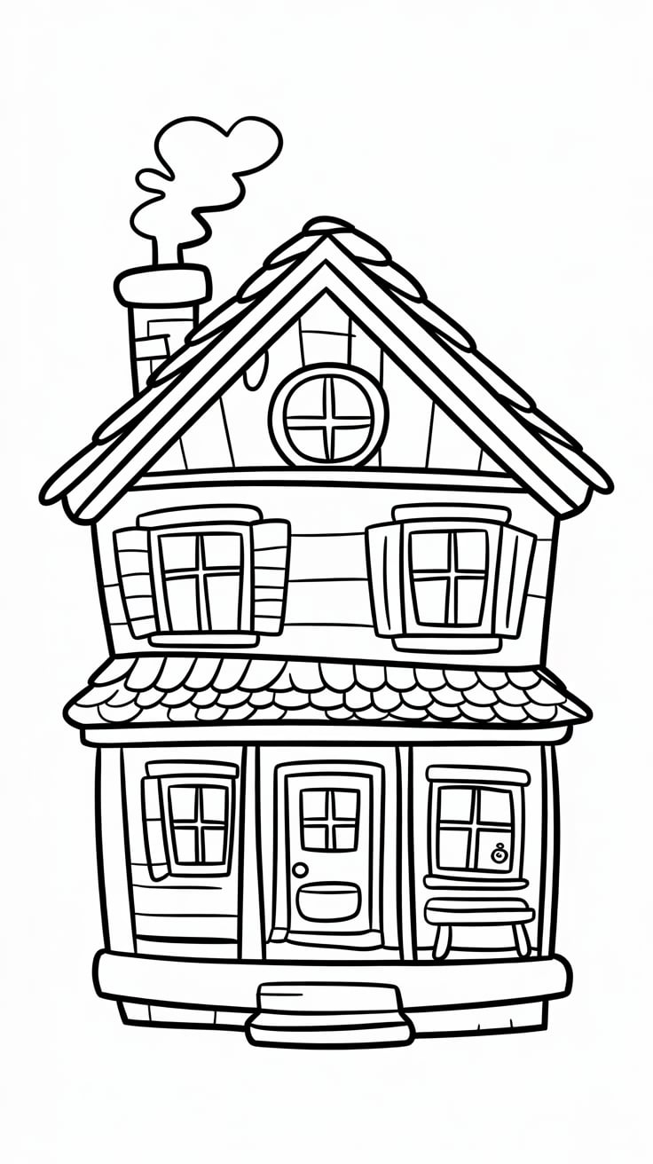 house coloring book pages